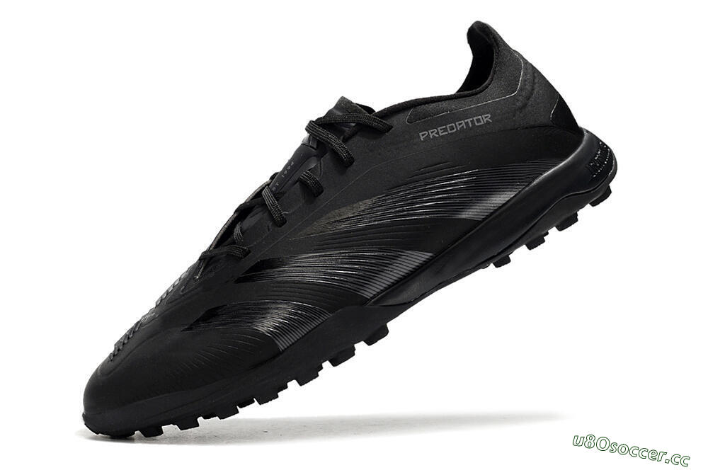 Men's Adidas Predator 24 Elite TF Artificial Turf Low-Tops Football Shoes - Black/Silver/Black 5