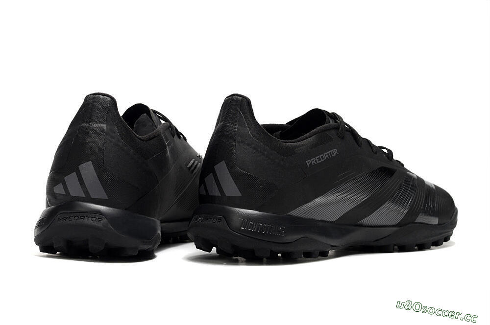 Men's Adidas Predator 24 Elite TF Artificial Turf Low-Tops Football Shoes - Black/Silver/Black 6