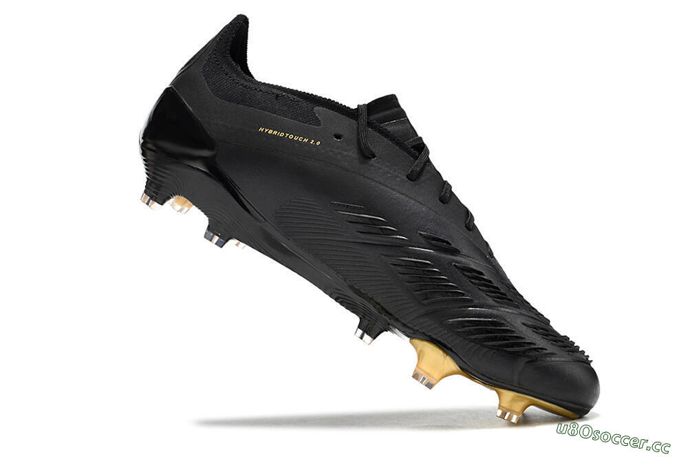 Men's Adidas Predator 24 Elite FG Firm Ground Low-Tops Football Boots - Black/Gold 4