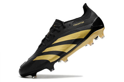 Men's Adidas Predator 24 Elite FG Firm Ground Low-Tops Football Boots - Black/Gold