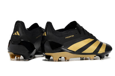 Men's Adidas Predator 24 Elite FG Firm Ground Low-Tops Football Boots - Black/Gold