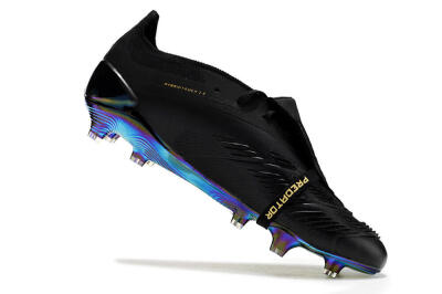 Men's Adidas Predator Elite Foldover Tongue FG Firm Ground Low-Tops Football Boots - Black/Gold