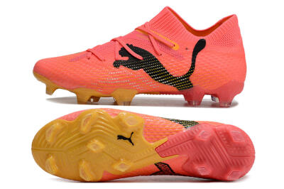 Men's Puma Future 7 Ultimate FG Firm Ground Low-Tops Football Boots - Pink/Black/Yellow