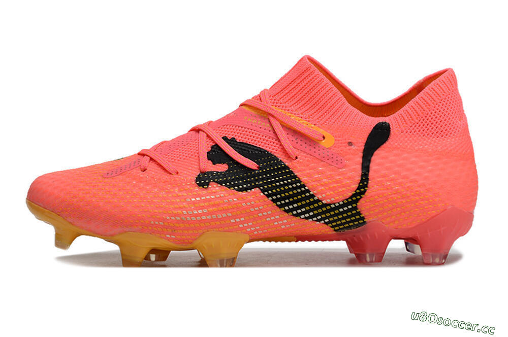 Men's Puma Future 7 Ultimate FG Firm Ground Low-Tops Football Boots - Pink/Black/Yellow 0