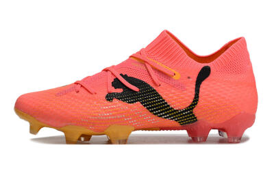 Men's Puma Future 7 Ultimate FG Firm Ground Low-Tops Football Boots - Pink/Black/Yellow
