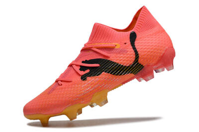 Men's Puma Future 7 Ultimate FG Firm Ground Low-Tops Football Boots - Pink/Black/Yellow