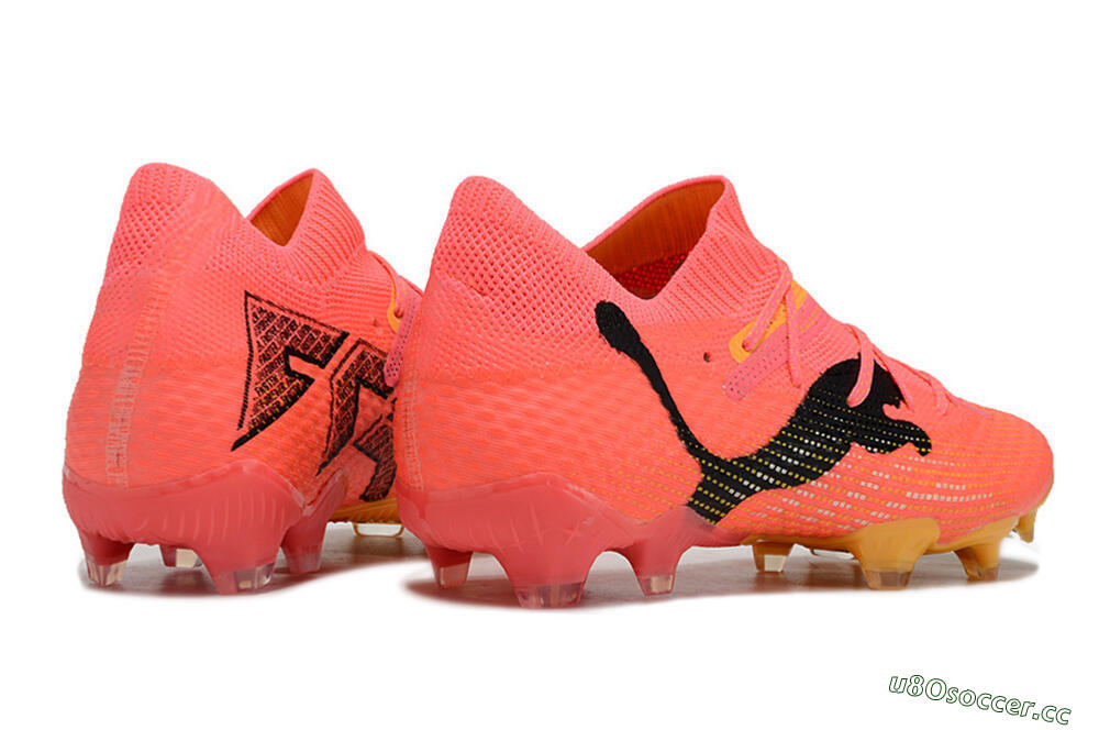 Men's Puma Future 7 Ultimate FG Firm Ground Low-Tops Football Boots - Pink/Black/Yellow 6