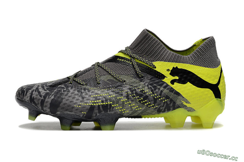 Men's Puma Future 7 Ultimate FG Firm Ground Low-Tops Football Boots - Grey/Yellow/Black 0
