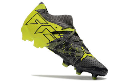 Men's Puma Future 7 Ultimate FG Firm Ground Low-Tops Football Boots - Grey/Yellow/Black