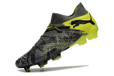 Men's Puma Future 7 Ultimate FG Firm Ground Low-Tops Football Boots - Grey/Yellow/Black
