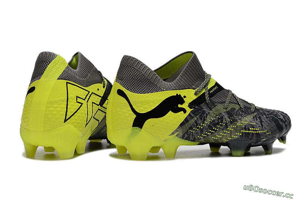 Men's Puma Future 7 Ultimate FG Firm Ground Low-Tops Football Boots - Grey/Yellow/Black 6