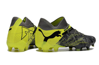 Men's Puma Future 7 Ultimate FG Firm Ground Low-Tops Football Boots - Grey/Yellow/Black