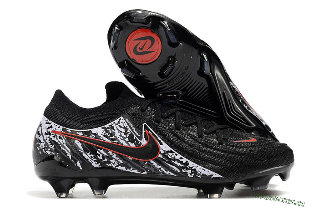 Men's Nike Phantom Luna Elite NU FG Firm Ground Low-Tops Football Boots - Black/Red/White 2