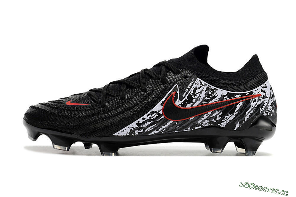 Men's Nike Phantom Luna Elite NU FG Firm Ground Low-Tops Football Boots - Black/Red/White 0