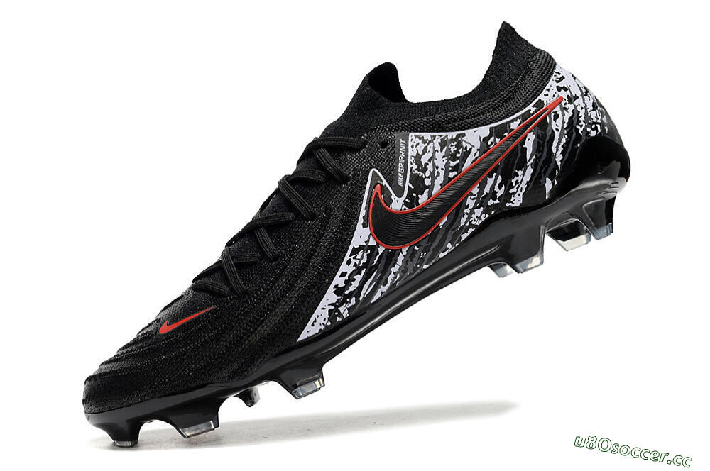Men's Nike Phantom Luna Elite NU FG Firm Ground Low-Tops Football Boots - Black/Red/White 5