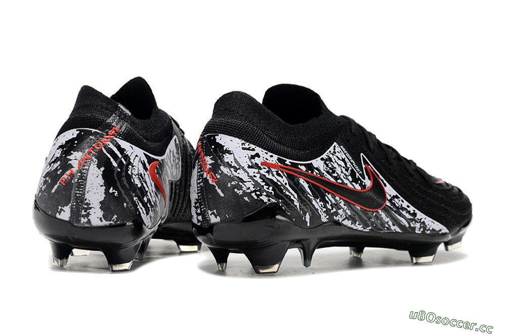 Men's Nike Phantom Luna Elite NU FG Firm Ground Low-Tops Football Boots - Black/Red/White 6
