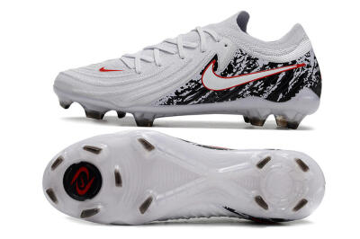 Men's Nike Phantom Luna Elite NU FG Firm Ground Low-Tops Football Boots - White/Red/Black