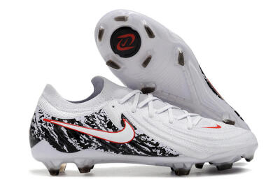 Men's Nike Phantom Luna Elite NU FG Firm Ground Low-Tops Football Boots - White/Red/Black