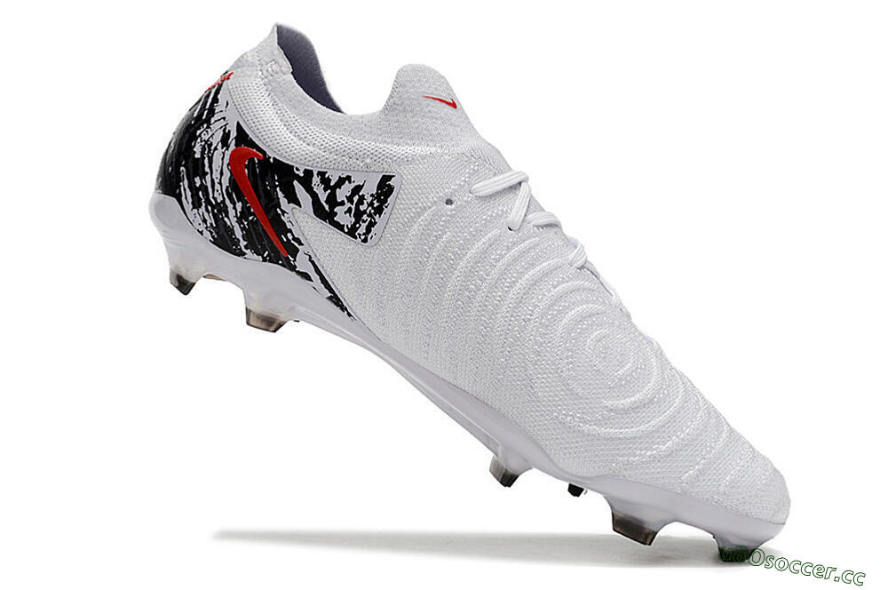 Men's Nike Phantom Luna Elite NU FG Firm Ground Low-Tops Football Boots - White/Red/Black 4