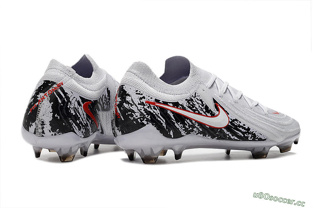 Men's Nike Phantom Luna Elite NU FG Firm Ground Low-Tops Football Boots - White/Red/Black 6