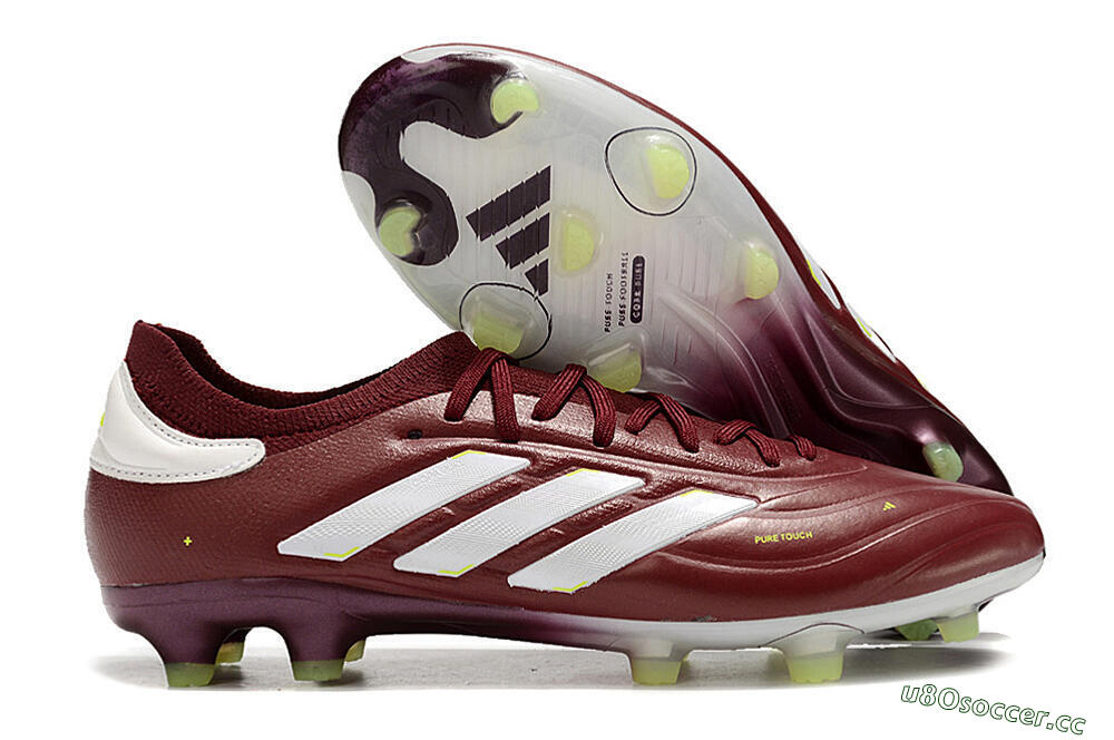 Men's Adidas Copa Pure 2+ FG Firm Ground Low-Tops Football Boots - Red/White/Yellow 2