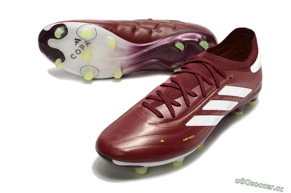 Men's Adidas Copa Pure 2+ FG Firm Ground Low-Tops Football Boots - Red/White/Yellow 3