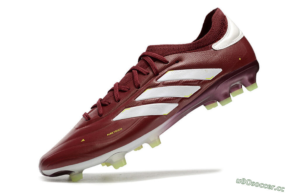 Men's Adidas Copa Pure 2+ FG Firm Ground Low-Tops Football Boots - Red/White/Yellow 5