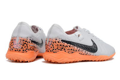 Men's Nike Tiempo Legend 10 Pro TF Artificial Turf Low-Tops Football Shoes - White/Black/Orange