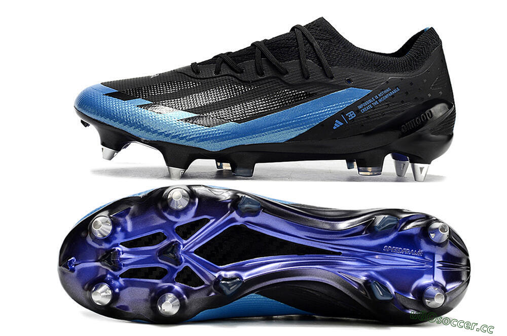 Men's Adidas X Crazyfast.1 SG Soft Ground Low-Tops Football Boots - Silver/Blue/Black/Gold 1