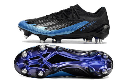 Men's Adidas X Crazyfast.1 SG Soft Ground Low-Tops Football Boots - Silver/Blue/Black/Gold