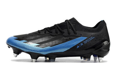 Men's Adidas X Crazyfast.1 SG Soft Ground Low-Tops Football Boots - Silver/Blue/Black/Gold