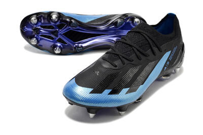 Men's Adidas X Crazyfast.1 SG Soft Ground Low-Tops Football Boots - Silver/Blue/Black/Gold