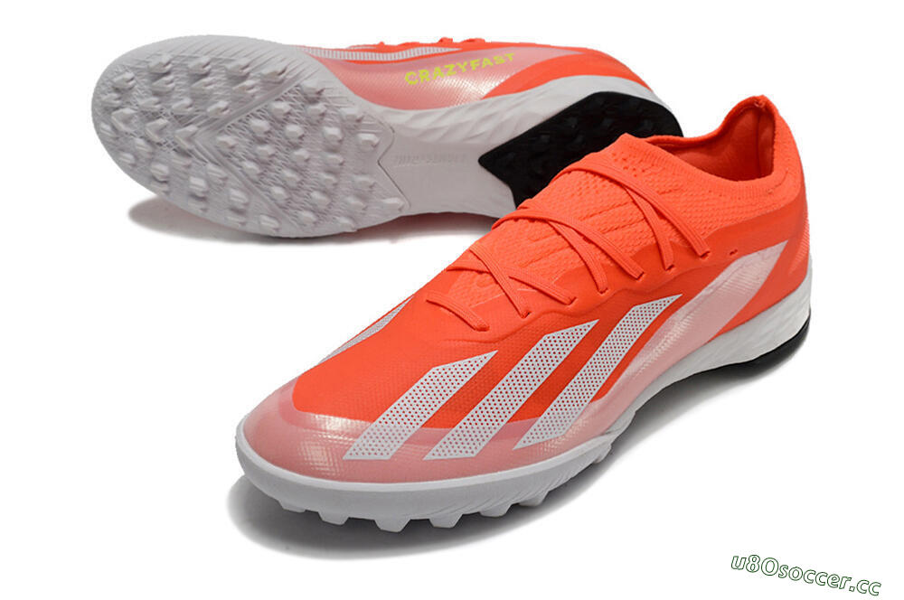 Men's Adidas X Crazyfast.1 TF Artificial Turf Low-Tops Football Shoes - Red/White/Black 3