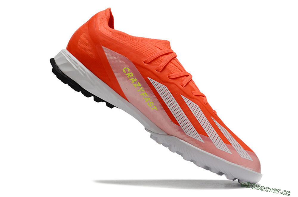 Men's Adidas X Crazyfast.1 TF Artificial Turf Low-Tops Football Shoes - Red/White/Black 4