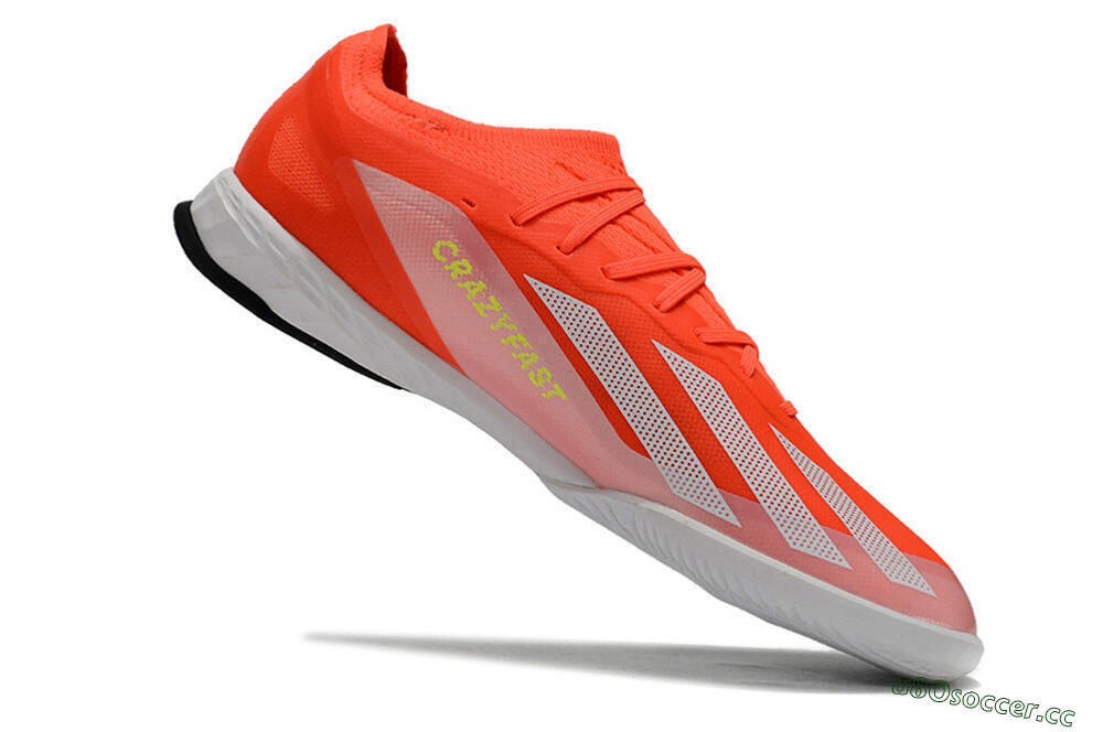 Men's Adidas X Crazyfast.1 IC Indoor & Futsal Low-Tops Football Shoes - Red/White/Black 4