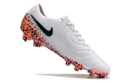 Men's Nike Tiempo Legend 10 Elite FG Firm Ground Low-Tops Football Boots - White/Black/Leopard/Gold