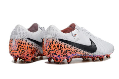 Men's Nike Tiempo Legend 10 Elite FG Firm Ground Low-Tops Football Boots - White/Black/Leopard/Gold