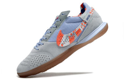 Men's Nike Street Gato IC Indoor & Futsal Low-Tops Football Shoes - Grey/Blue/Red/White