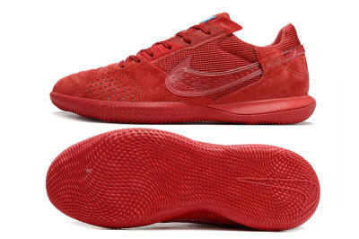 Men's Nike Street Gato IC Indoor & Futsal Low-Tops Football Shoes - Red/Red/Red