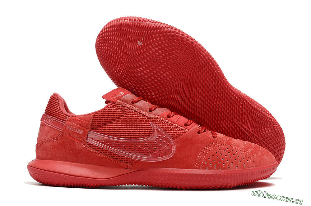 Men's Nike Street Gato IC Indoor & Futsal Low-Tops Football Shoes - Red/Red/Red 2