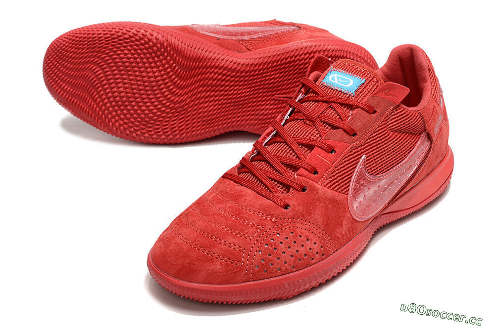 Men's Nike Street Gato IC Indoor & Futsal Low-Tops Football Shoes - Red/Red/Red 3