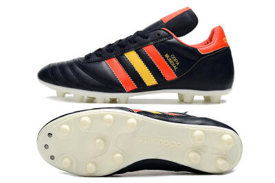 Men's Adidas Copa Mundial FG Firm Ground Low-Tops Football Boots - Black/Red/Yellow