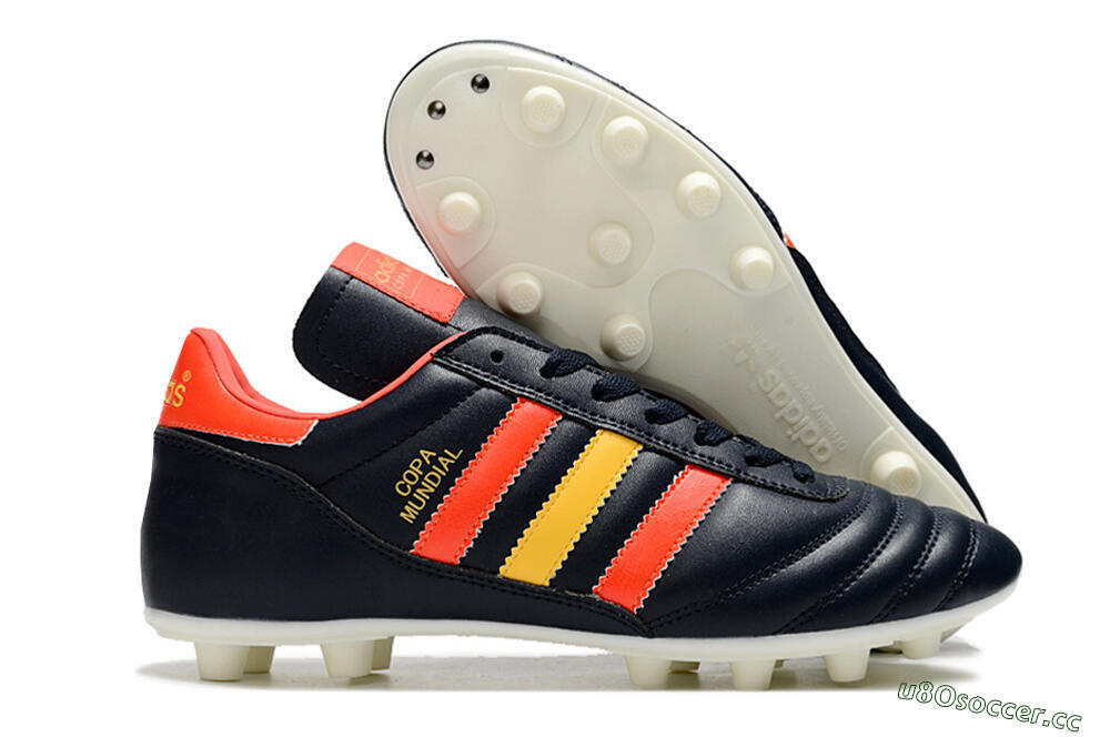 Men's Adidas Copa Mundial FG Firm Ground Low-Tops Football Boots - Black/Red/Yellow 2
