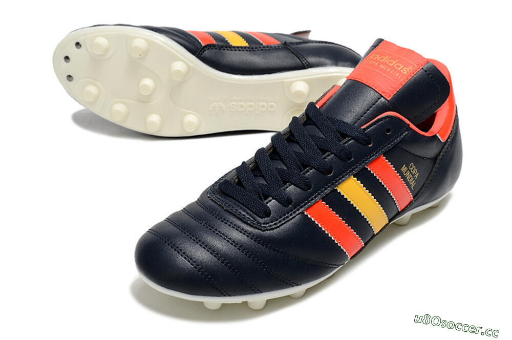 Men's Adidas Copa Mundial FG Firm Ground Low-Tops Football Boots - Black/Red/Yellow 3
