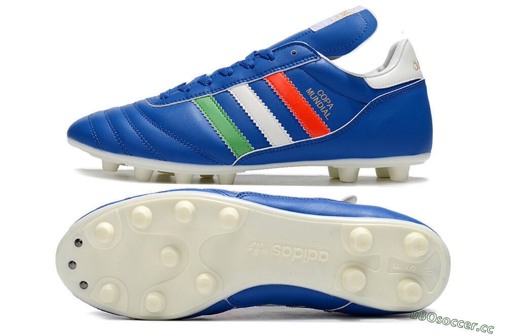 Men's Adidas Copa Mundial FG Firm Ground Low-Tops Football Boots - Blue/Green/White/Red 1