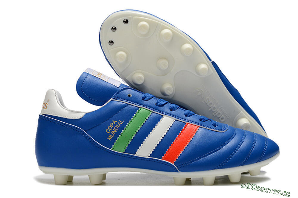 Men's Adidas Copa Mundial FG Firm Ground Low-Tops Football Boots - Blue/Green/White/Red 2