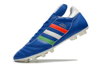 Men's Adidas Copa Mundial FG Firm Ground Low-Tops Football Boots - Blue/Green/White/Red