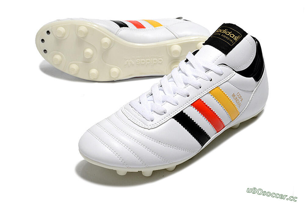 Men's Adidas Copa Mundial FG Firm Ground Low-Tops Football Boots - White/Black/Red/Yellow 1