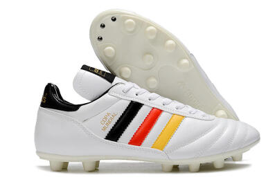Men's Adidas Copa Mundial FG Firm Ground Low-Tops Football Boots - White/Black/Red/Yellow