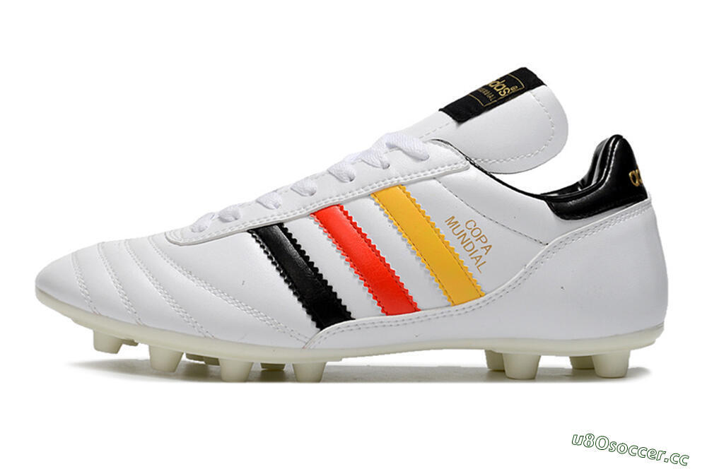 Men's Adidas Copa Mundial FG Firm Ground Low-Tops Football Boots - White/Black/Red/Yellow 0